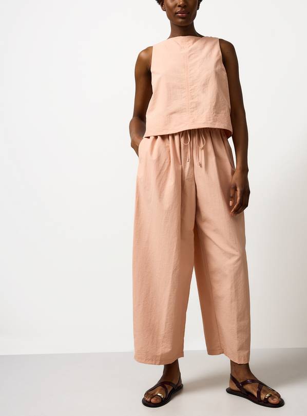 Light Orange Balloon Leg Techno Co-ord Trousers 22